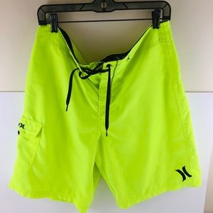 Hurley Neon Green Swim Trunks Board Shorts